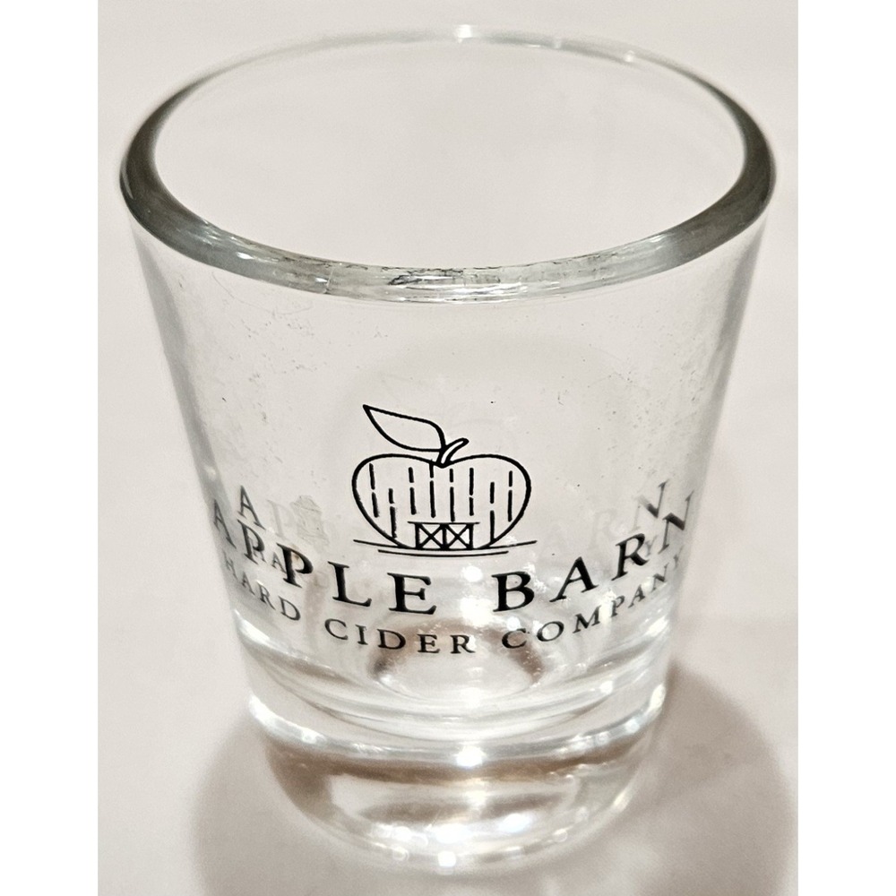Apple Barn Hard Cider Company Shot Glass Clear Souvenir Tasting Glass Barware